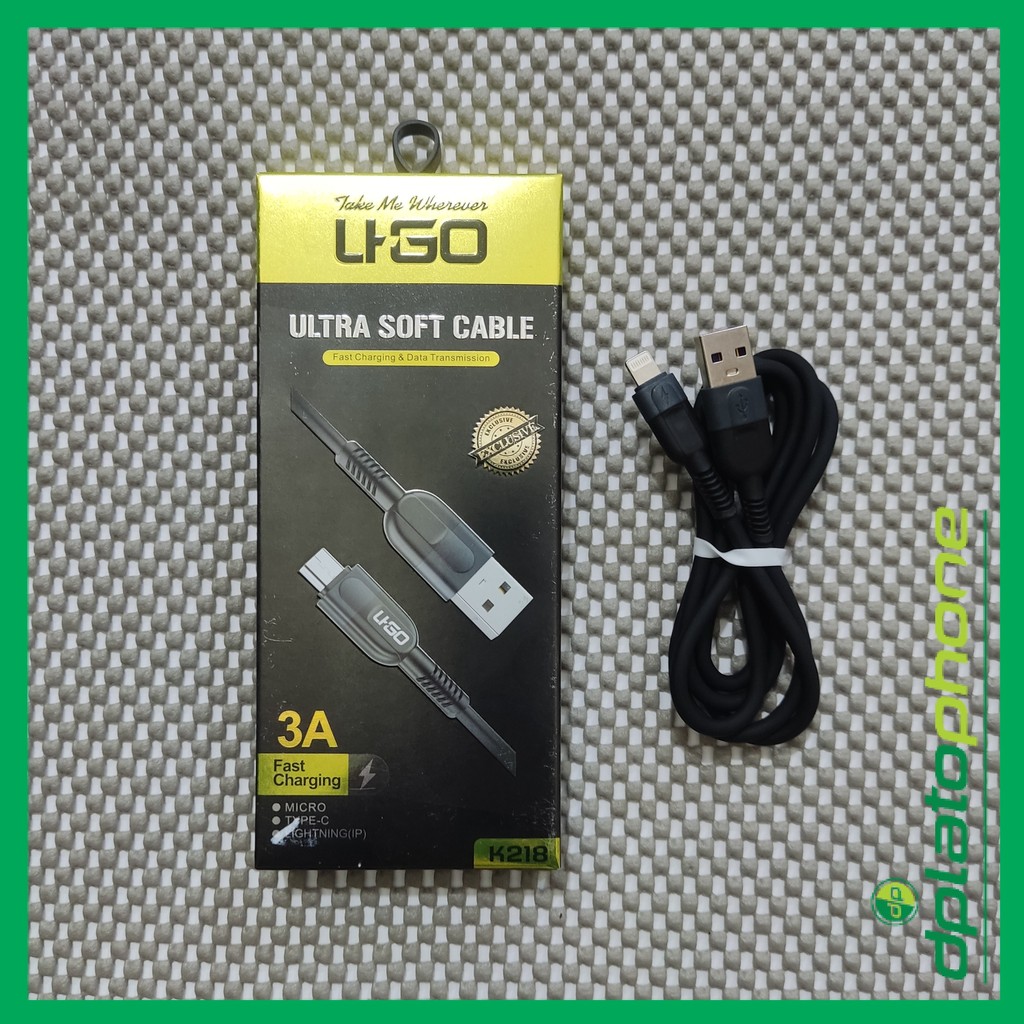[K218] KABEL DATA FAST CHARGING 3A IPHONE/IP - IGHTNING 1 METER - UGO/LIGO