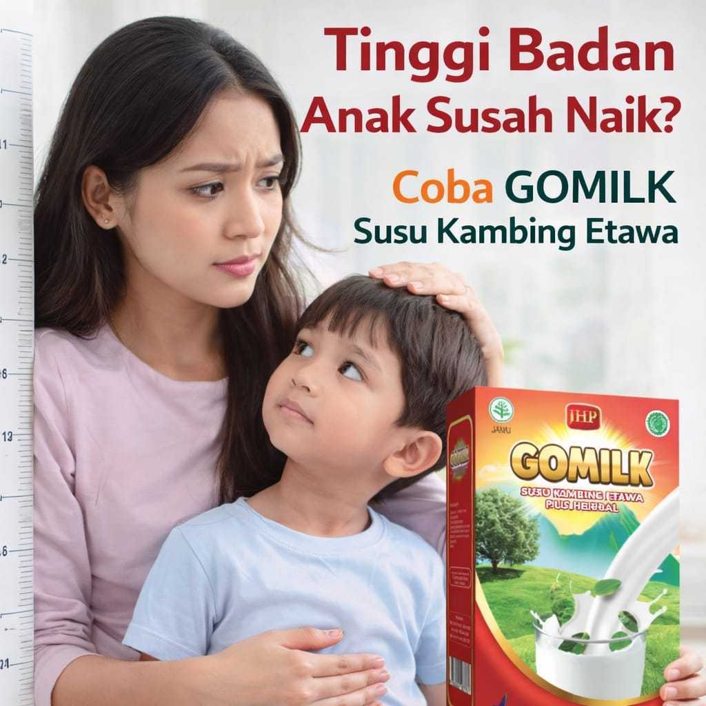 Susu Tinggi Badan Anak Susah Naik GOMILK JHP Susu Kambing Etawa Plus Herbal 02