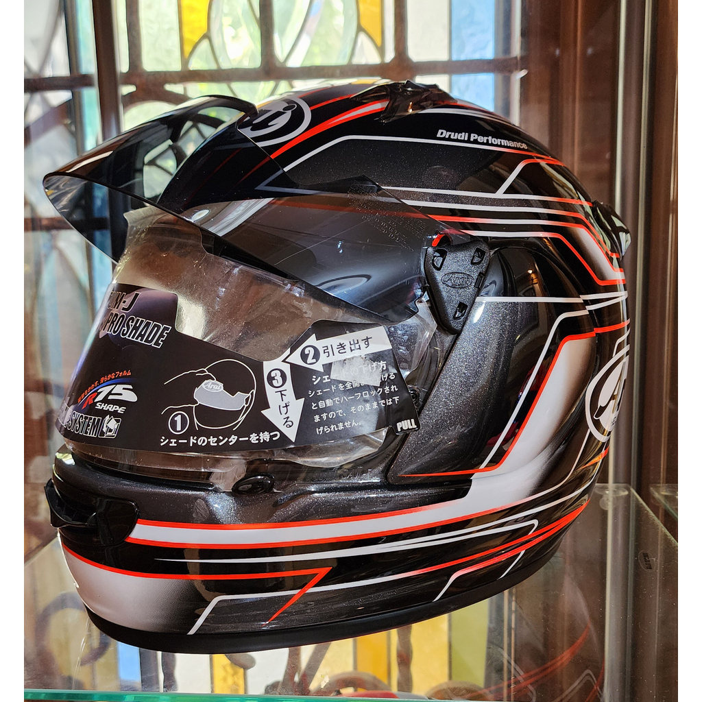 HELM HELMET FULL FACE ARAI QUANTUM J SIZE L FULL FACE DOUBLE VISOR MULUS ASLI 100% ORIGINAL ORI AUTH