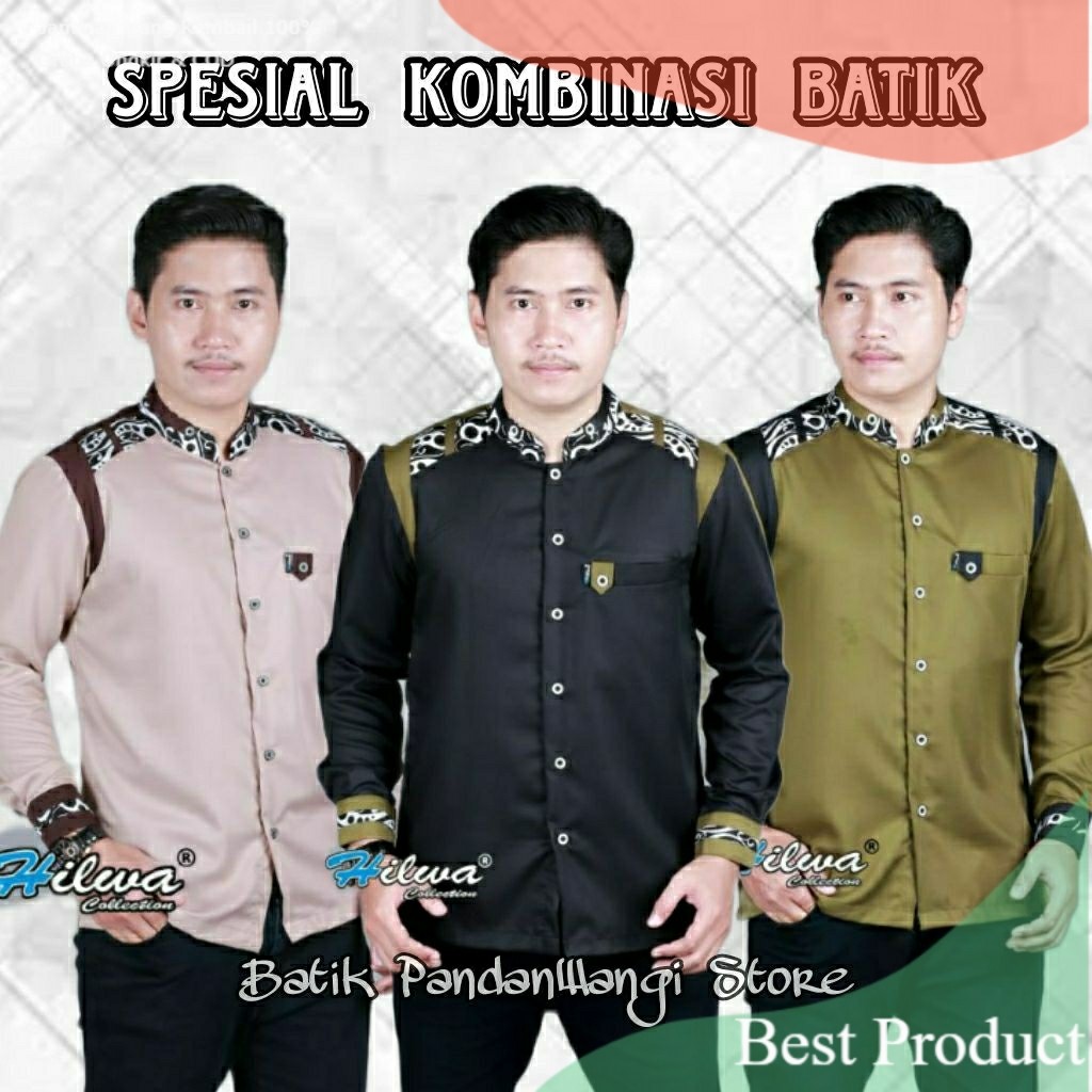 KEMEJA BAJU KOKO SPESIAL BATIK Baju Muslim Pria Lengan Panjang Koko Hadroh Model Terbaru Motif Tandu