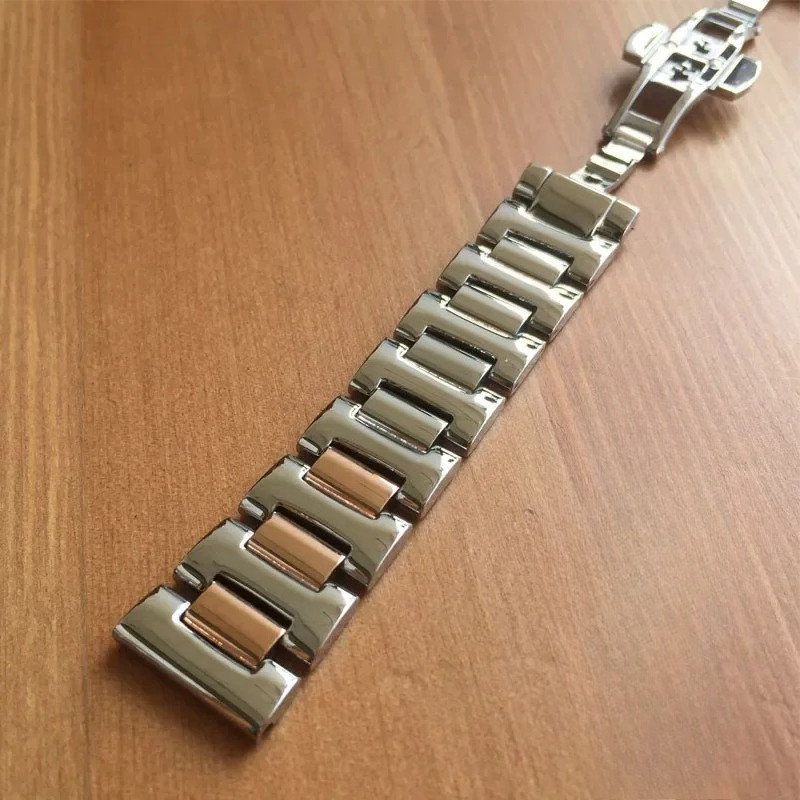 Steel Half Rose Gold Watch Band Strap Belt Bracelet 18mm for Chopard Imperiale 36mm Watch