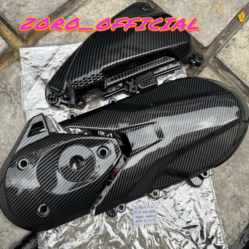 Cover Tutup Keong Cvt + Tutup Filter + Tutup Cvt Carbon Beat Deluxe / Beat Street / Genio / Scoopy N