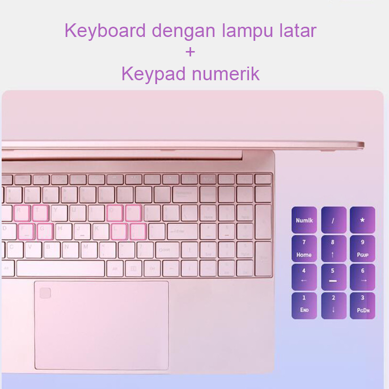 laptop baru pink Intel  15.6 inch Ram 20G+256/512GB SSD IPS win11+office+bouns