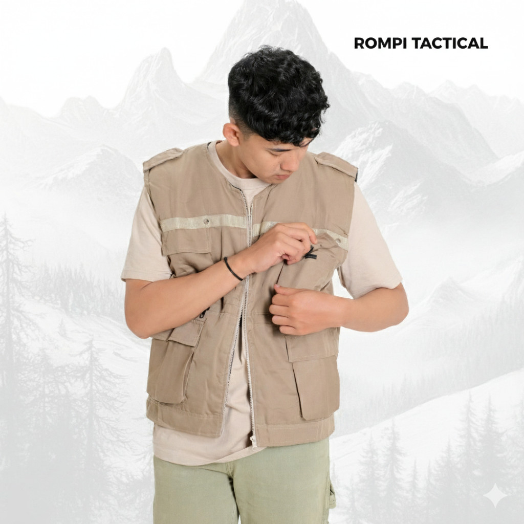 Rompi tactical - rompi cargo - vest pria casual - rompi safety proyek - rompi vest lapangan - rompi 