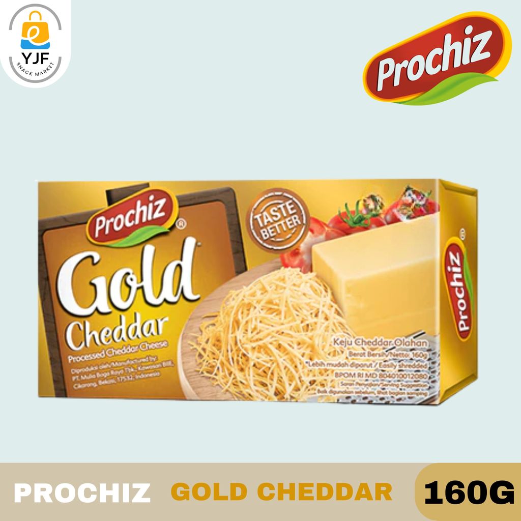 Prochiz / Gold Cheddar 160g / Gold Keju Cheddar Olahan / Keju Cheddar Kuning / Gurih / Lembut