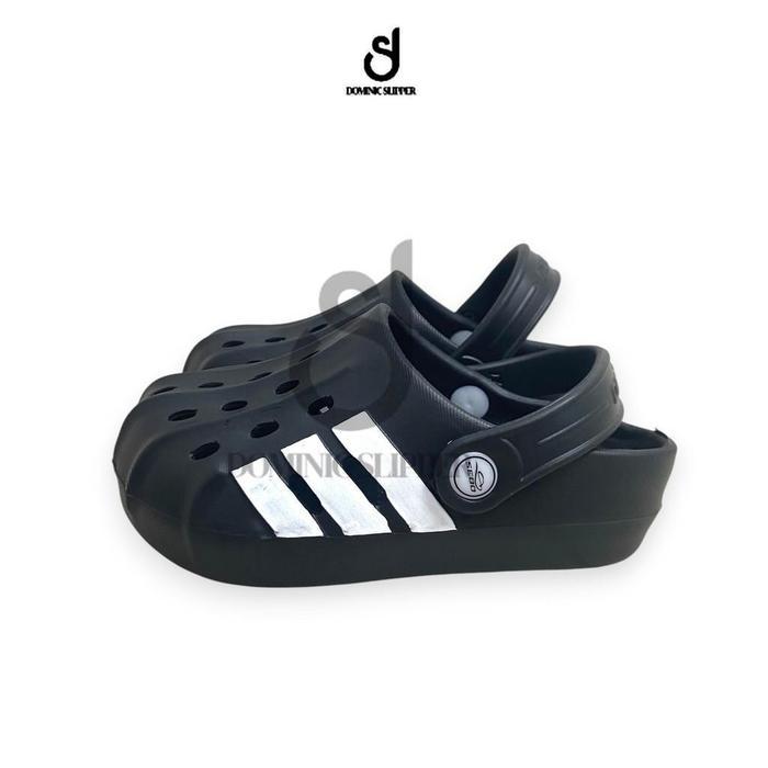 DOMINIC Sandal Baim Anak Cowok Sendal Sepatu EVA Sporty Stripes Tali Belakang Crop Anti Licin Size 2