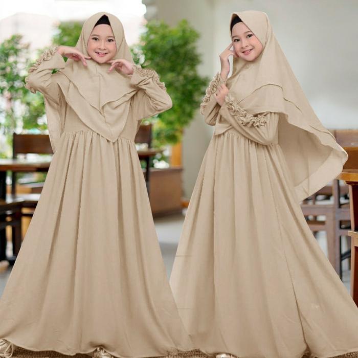 Syari Bergo Aiza Kid - Cokelat