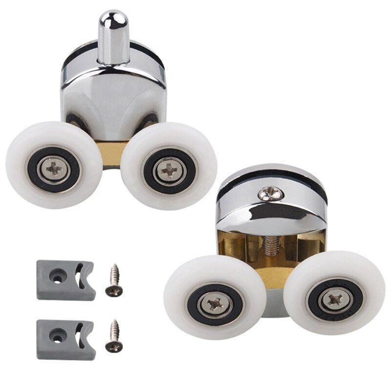 2Pcs Roda Pintu Shower Roda Shower Box 23/25Mm Roda Kamar Mandi Kaca Roller Pintu Shower Roller