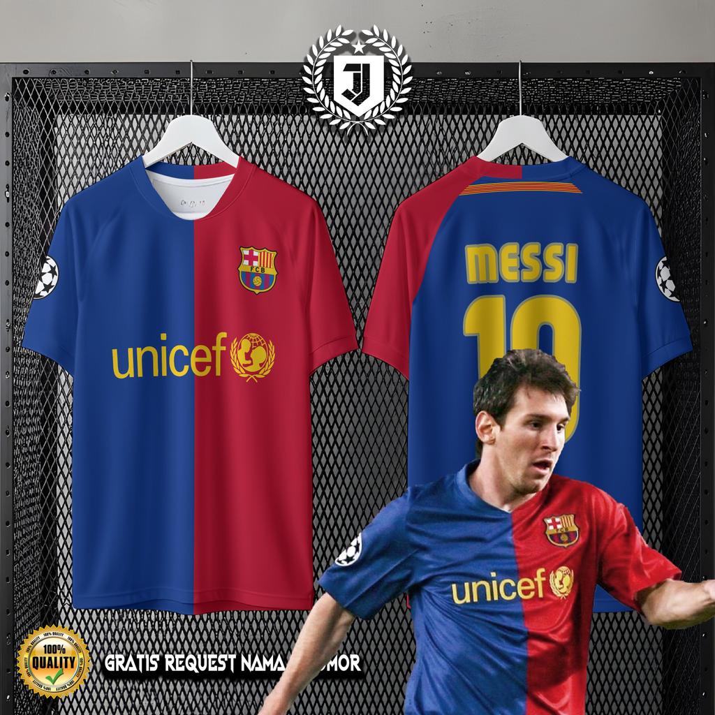Jersey FC BARCELONA fans supporter  retro vintage 2008-2009 unisex fullprint gratis pasang nama dan 