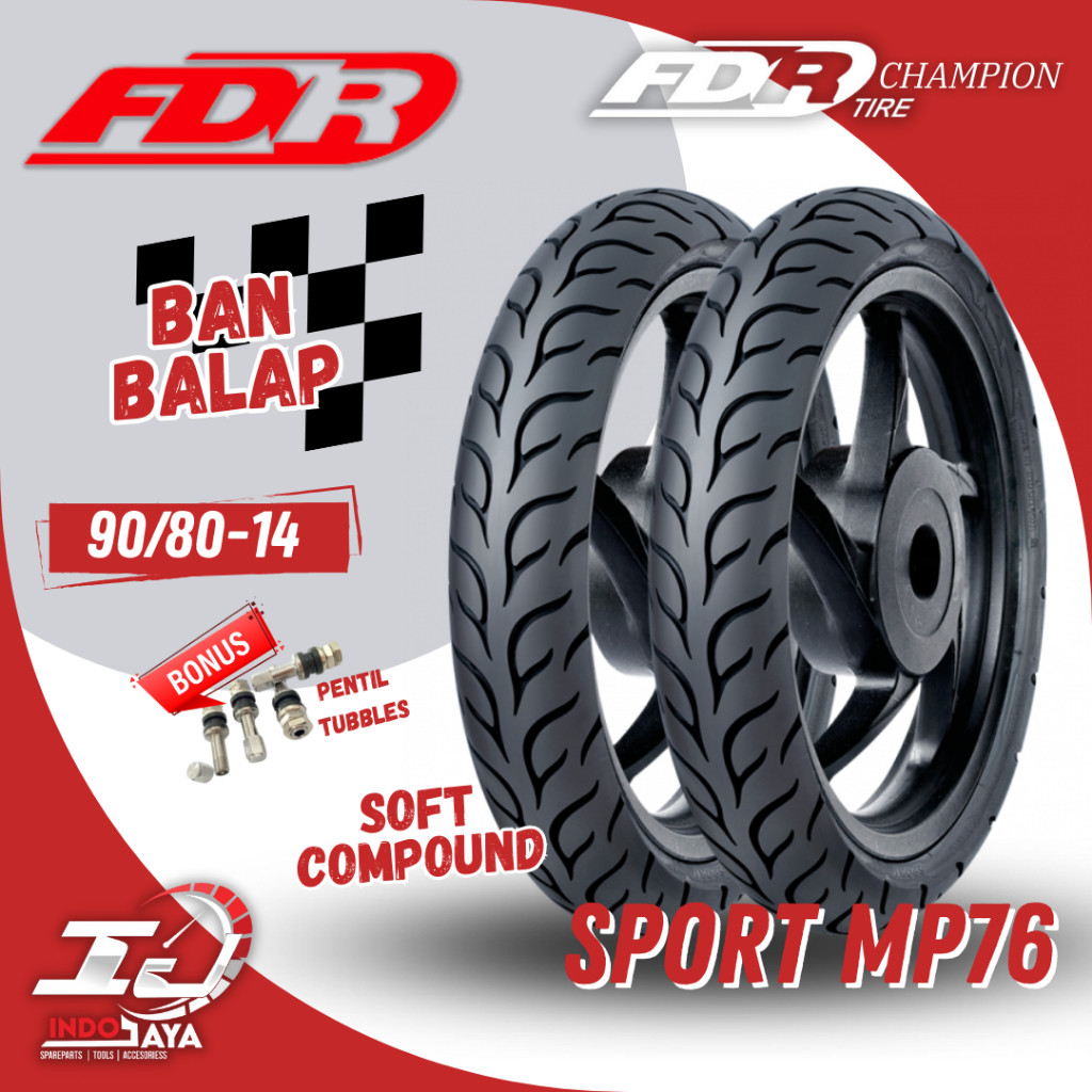 (READY COD) BAN LUAR FDR SPORT MP 76 (90/80-14 - 100/80-14) RING 14 / -14 BAN MATIC TUBELESS MP76 / 