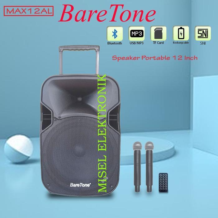 (Acome Audio) SPEAKER AKTIF PORTABLE BARETONE 12 INCH MAX12AL BLUETOOTH WIRELESS ORI  KARAOKE