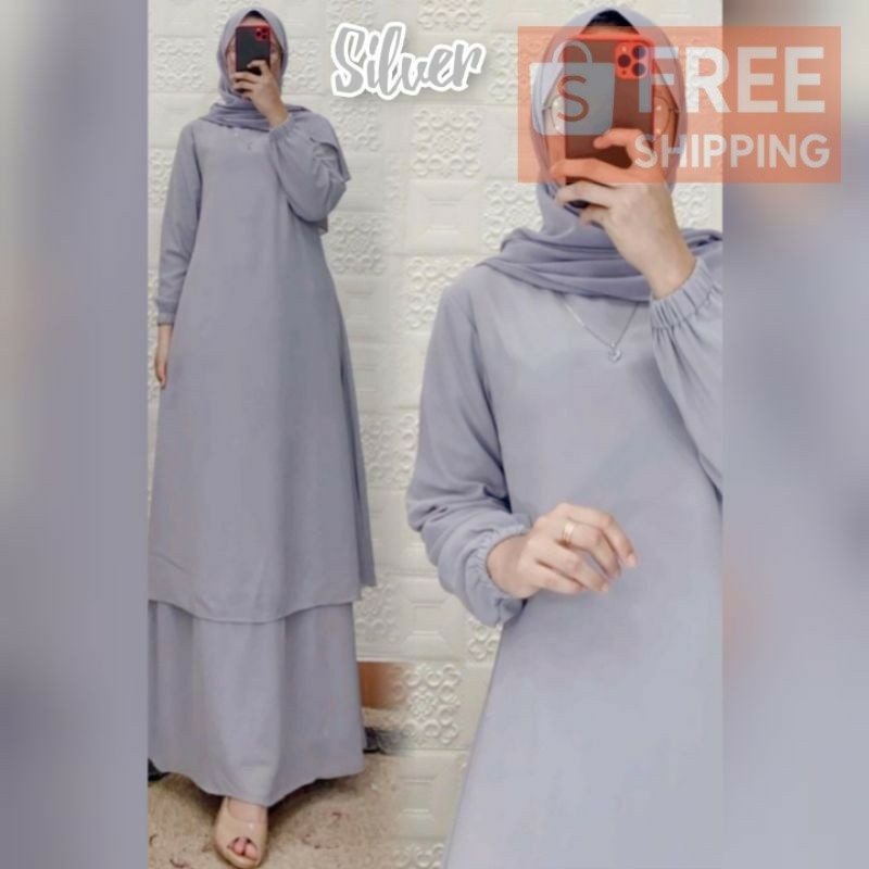 GAMIS MALAYSIA MATT CERUTY BABYDOL POLOS LD 140- BAJU  MALAYSIA POLOS JUMBOpakaian wanita lainnya