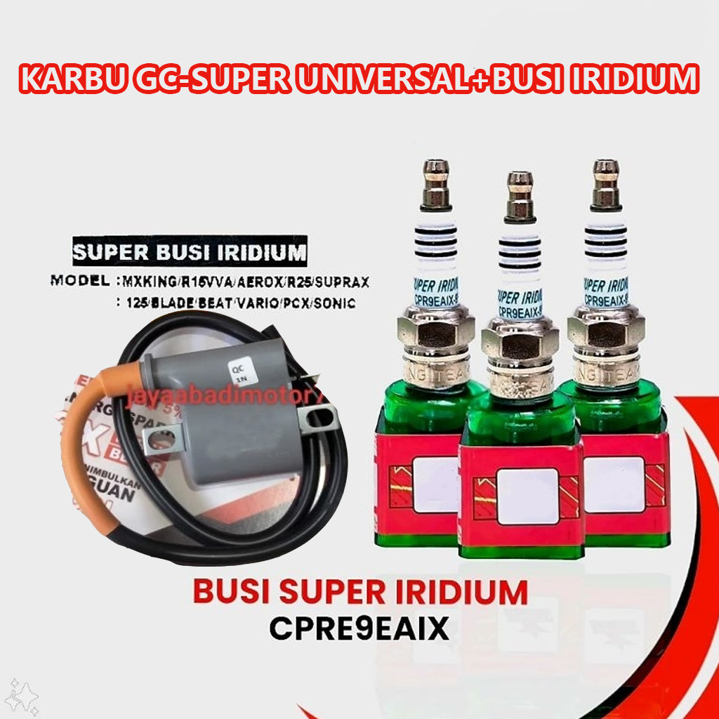koil coil KARBU GC-SUPER universal+busi iridium koil motor karburator BUSI RACING IRIDIUM ORIGINAL  