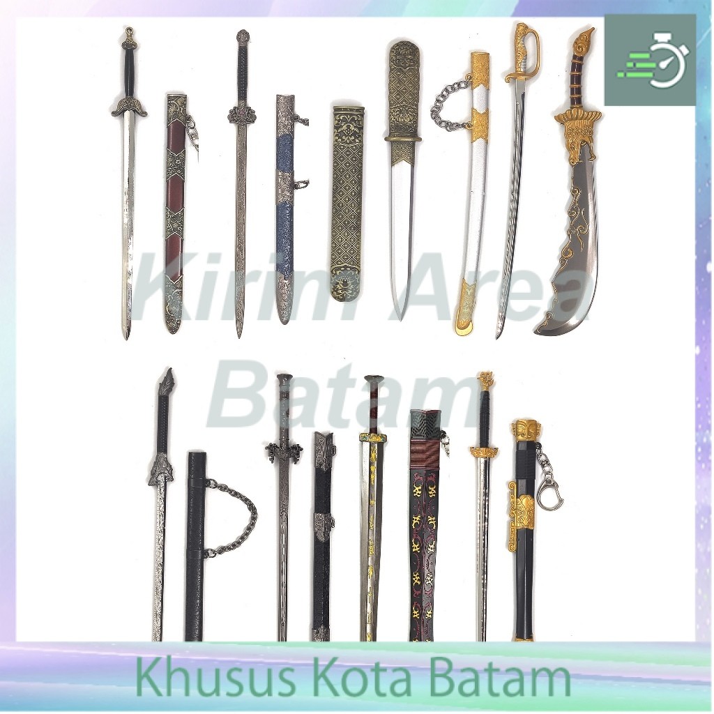 Pajangan 22 cm pedang wuxia tradisional cina dugu 9 sword feng qiu huang