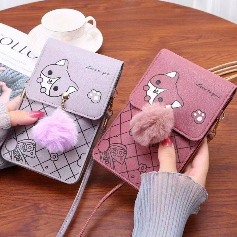 Women Multi-functional Touchable Cell Phone Pocket Card Purse Crossbody Shoulder Bags Daily Pouch Ha