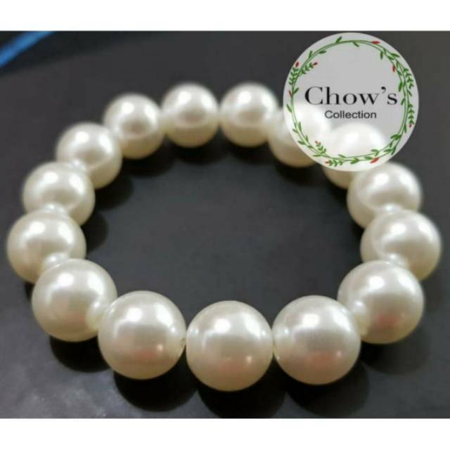 CP - Souvenir Gelang Mutiara Putih Sintesis Medium (12 mm)