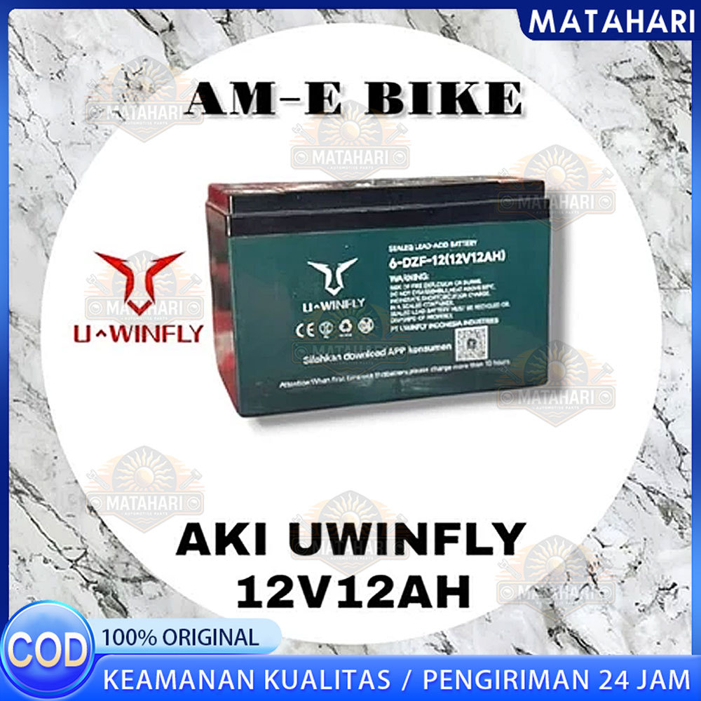 AKI SEPEDA LISTRIK UWINFLY 12V12AH ORIGINAL Aki Motor Listrik BEKEY 6 DZF-12 ORIGINAL12V 12AH SELIS 