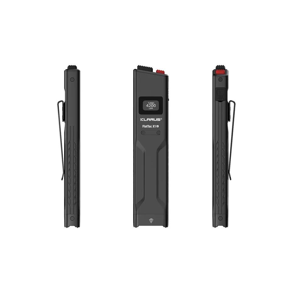 Klarus X1 Ultra Slim Tactical Flashlight FlatTac 4200Lumens Rechargebale BulitIn Battery