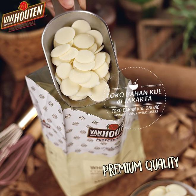 Ready Stock Van Houten 500Gr White Compound Coin Baking Chocolate Professional