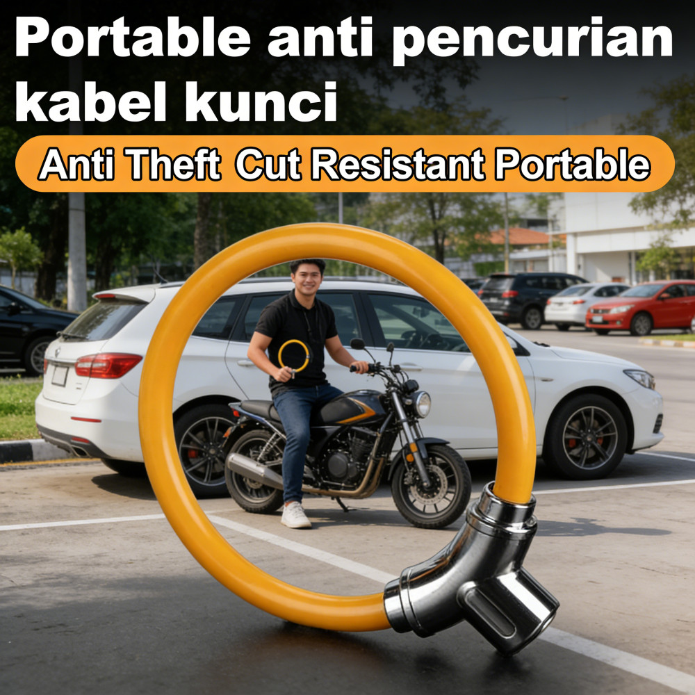 Gembok Helm Kuat Sepeda Ringan Tahan Curi Bending, Portable & Gunting