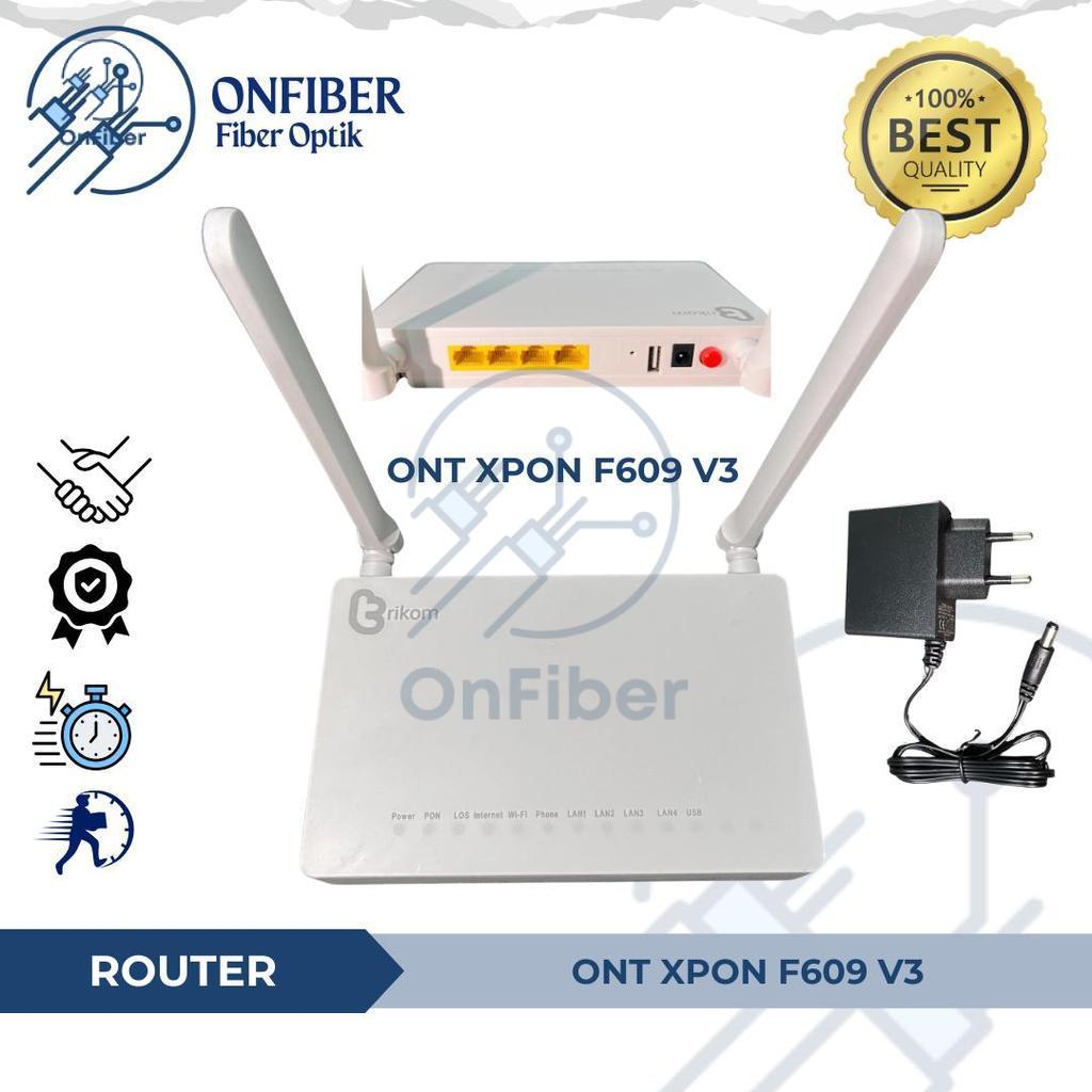 ZTE Modem / Router ONT XPON ZTE F609 V3 | Modem Fiber Optik Dua Antena V3