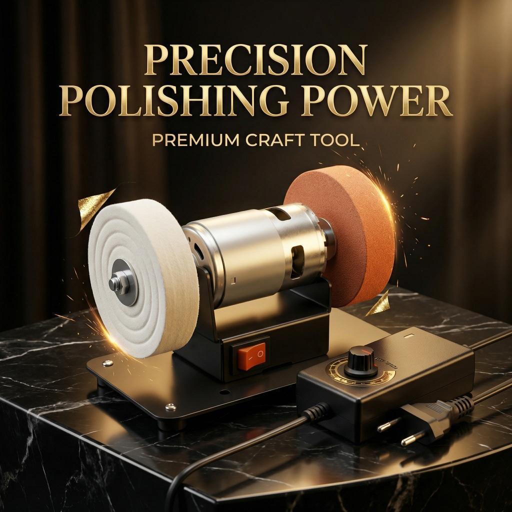 Double Grinder Machine Set 100W Mesin Gerinda Duduk Alat Poles Amplas Besi Baja Stainless Batu Akik 