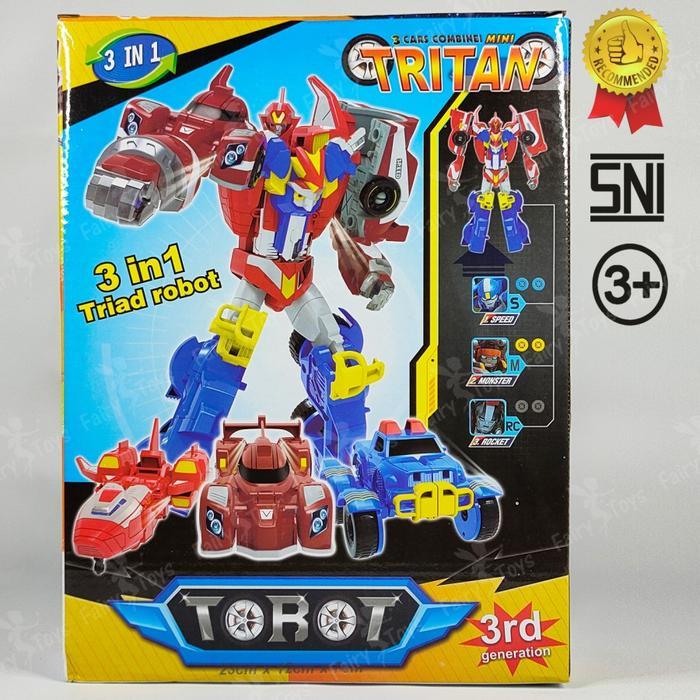 Mainan Anak Tobot Mini Tritan XYZ 3 in 1 Mobil Berubah Robot Pesawat