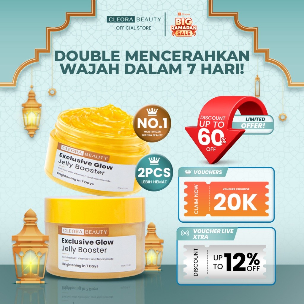 [ISI 2 PCS] Cleora Beauty Exclusive Glow Jelly Booster 30gr 2pcs | Special Bundle Twinpack Moisturiz