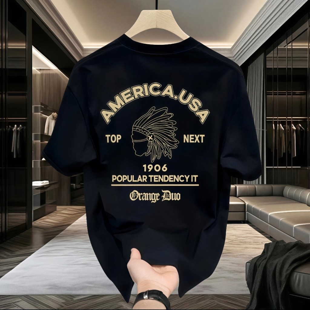 (COD)Kaos wanita pria Kaos Polos Bersablon Trendy Modis Gaya Korea Atasan Pria Kulot Ganteng Berkual
