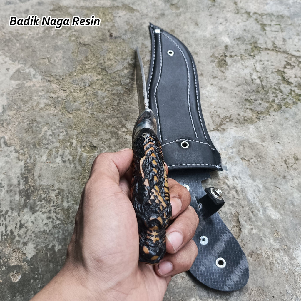 Koleksi Pisau Badik Naga Resin Baja PER