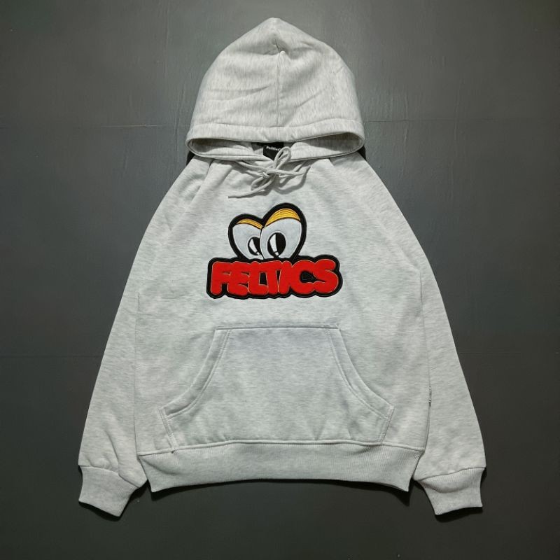 Jaket Hoodie Feltics Towel Grey Fleece Katun Premium