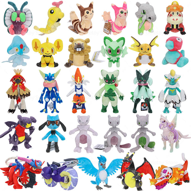45 Style Pokemon Plush Garomp Sprigatito Toy Mewtwo Hisuian Decidueye Pelue Shiny Cubone Porygon Mir