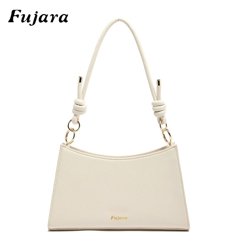 Tas Ketek Kulit Lembut: Selempang Wanita Baguette, Handle Pendek, Ringkas Mewah, Gaya Chic