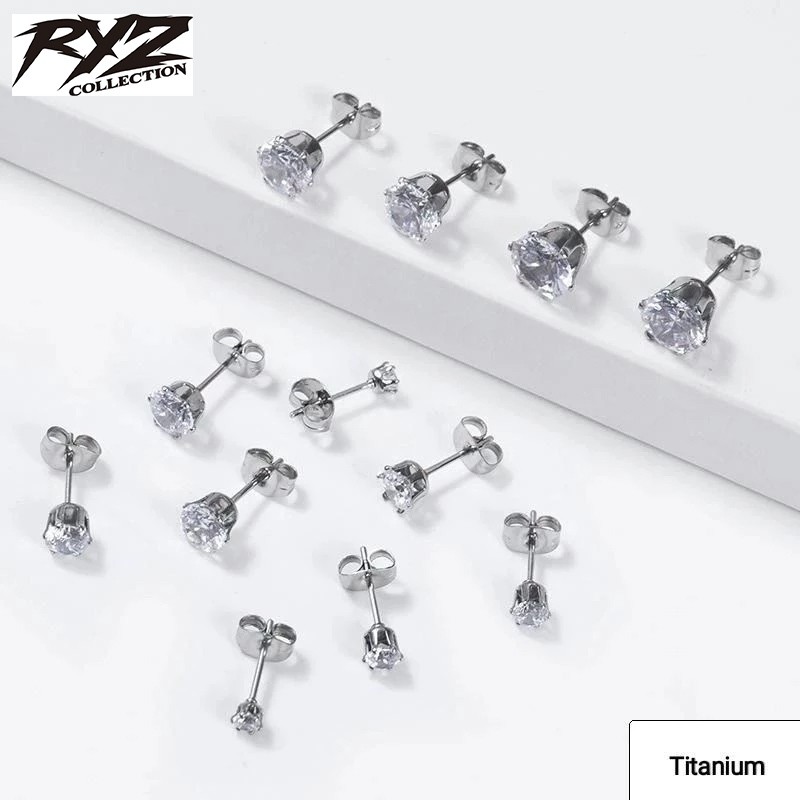 Anting Tusuk Diamond Anting Plug Titanium / Satu Pcs Anting Tindik Permata