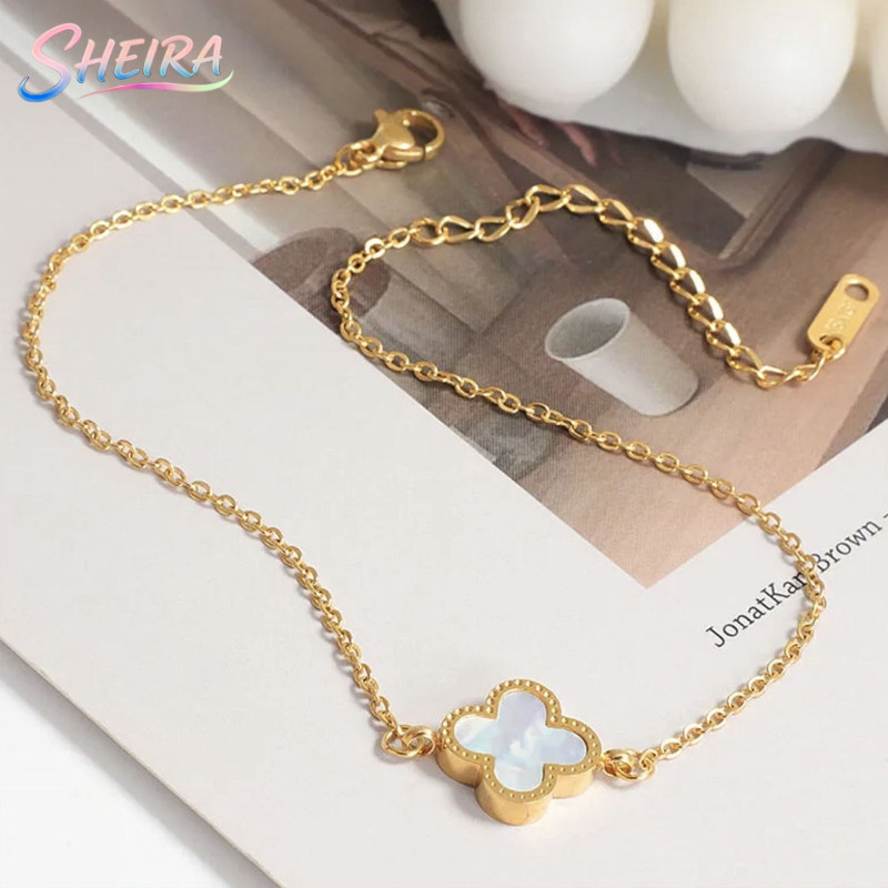 Kalung Kalung Semanggi Kalung Wanita Kalung Semanggi Kalung Titanium Emas Mawar