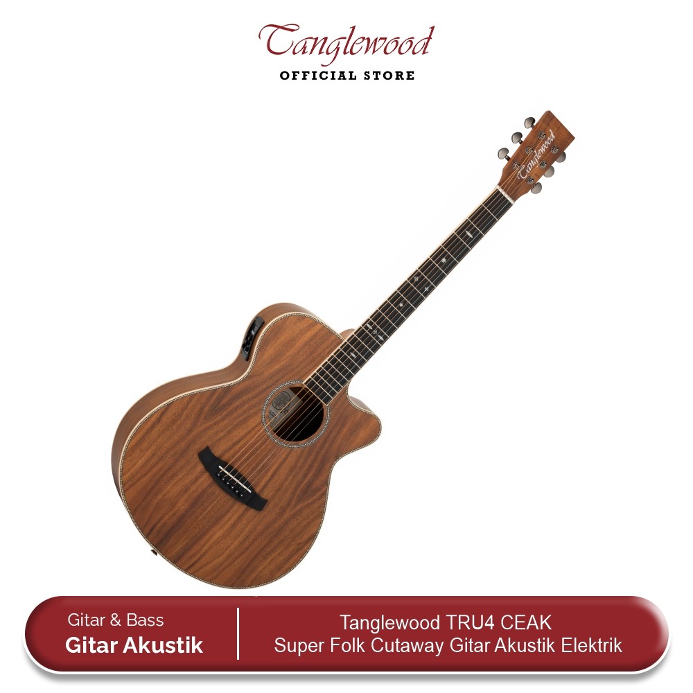 Tanglewood TRU4 CEAK All KOA Super Folk Cutaway Gitar Akustik Elektrik
