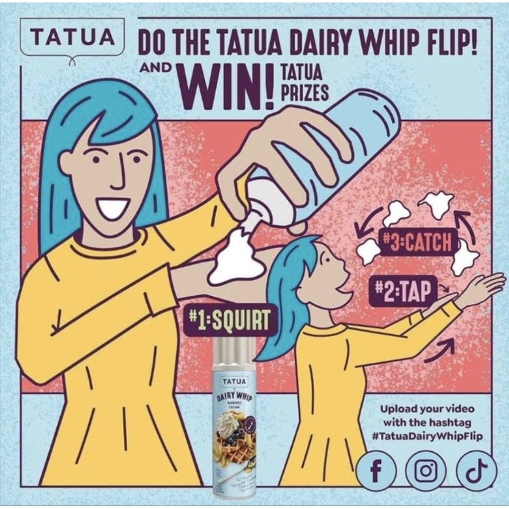 Tatua Whip Cream Whipped Dairy 250g Hulala Whipping Cream Spray Can Aeosol Krim Semprot