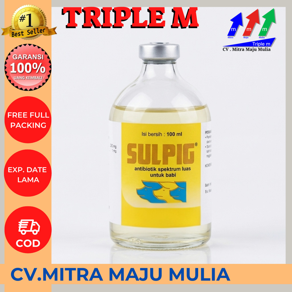 SULPIG 100ML - Obat Hewan Antibiotik Spektrum Luas Babi Medion