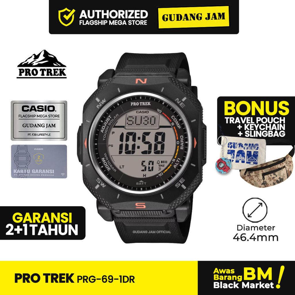 Pro Trek Jam Tangan Pria Pro Trek PRG-69-1DR Digital Resin Strap