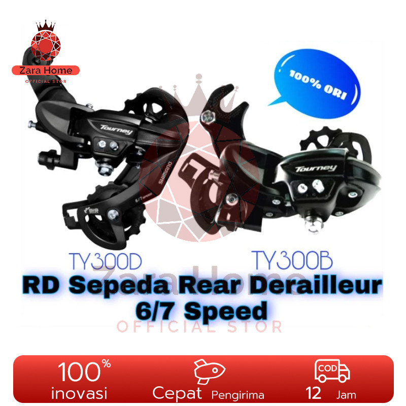 Zara RD Shimano Tourney 6 7 8 Speed TX35 Rear TY300 Model 18 21 24 spd derailleur Sepeda gunung xc L