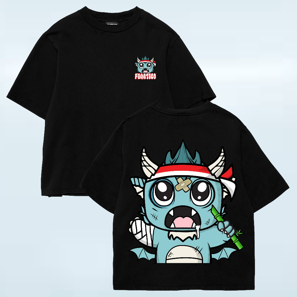 FANATICO Dragon  Warrior Black Oversize Tee | Oversize Tshirt FANA027 Black Original