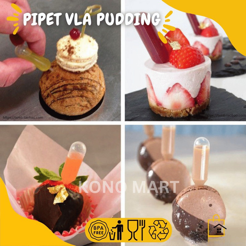 [10 PCS] Pipet Vla Puding Mini 4ml / Pipet Tetes Infuser Vla Sirup Puding Waffle Macaron Cake / Pipe