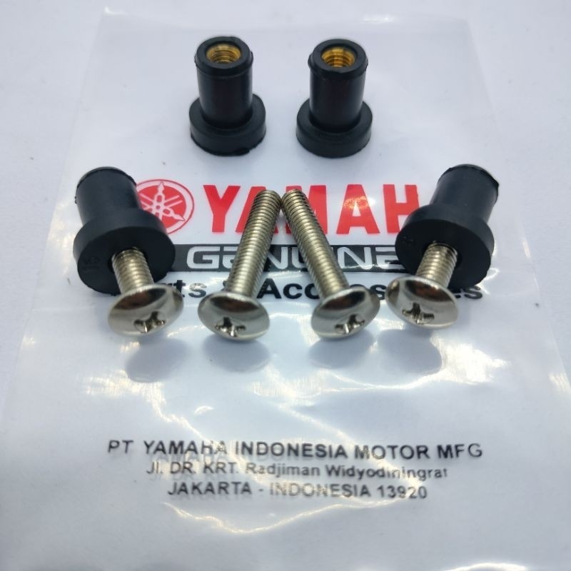 Baut Mur Visor. Baut Stenlis Dan Mur Karet Visor Yamaha NMAX Old NMAX New Lexi Aerox Xride Original