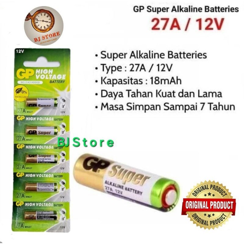 Baterai Alkaline GP 27A 12V Untuk Remote Mobil