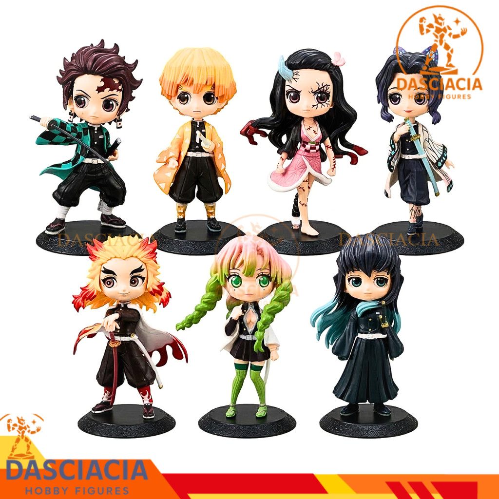 Action Figure Demon Slayer Kimetsu No Yaiba Qposket Nezuko Tanjiro Muichiro Pajangan Anime