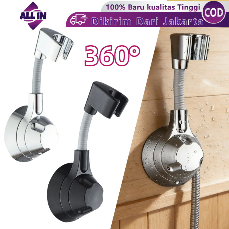 Gantungan Shower Mandi ABS Tempat Shower Tempel Tembok Memutar 360° Adjustable Shower Holder/gantung