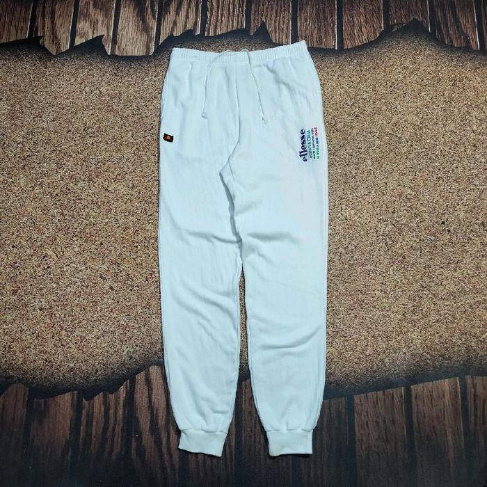 celana jogger ELLESSE PERUGIA ITALIA big logo script sweat pants relaxed celana training casual bagu