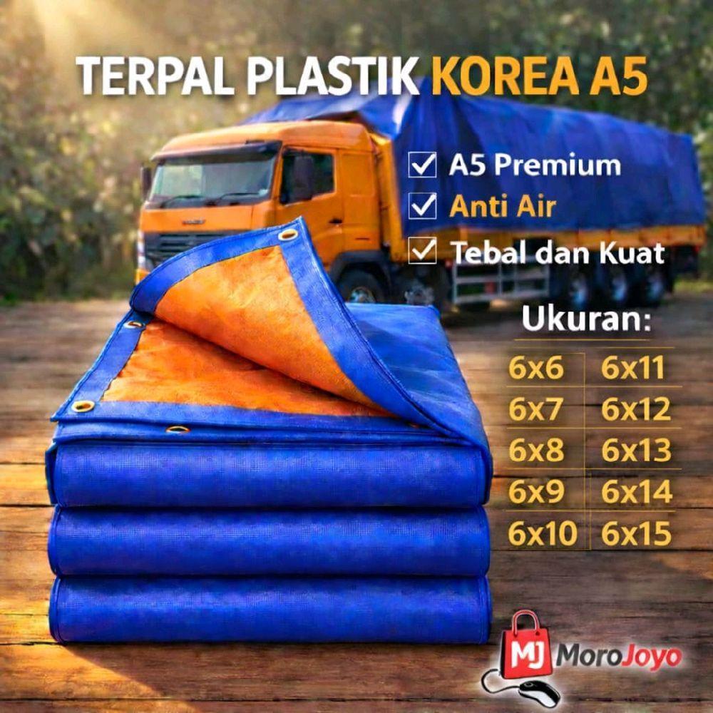 Terpal Korea A5 biru Oren 6x6 6x7 6x8 6x9 6x10 6x11 6x12 6x13 6x14 6x15 terpal plastik terpal truk t