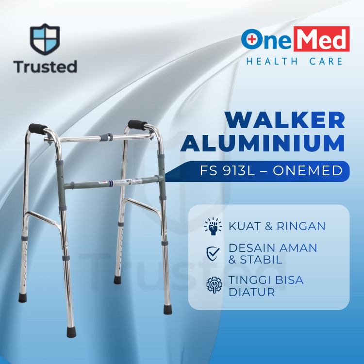 Onemed Walker Aluminium FS 913L Alat Bantu Jalan Lansia Praktis Ringan & Aman