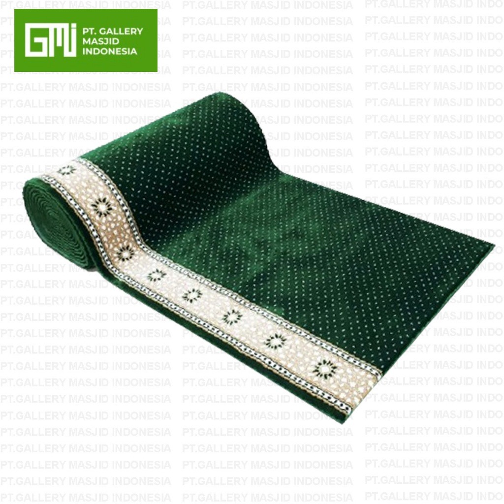 Karpet Masjid Meteran Al Saray Merah / Hijau Tebal 22mm / Sajadah Mushola Empuk - R
